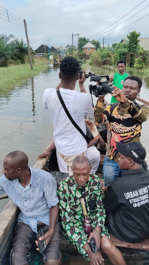 Flooded street in Umuokolobo Community